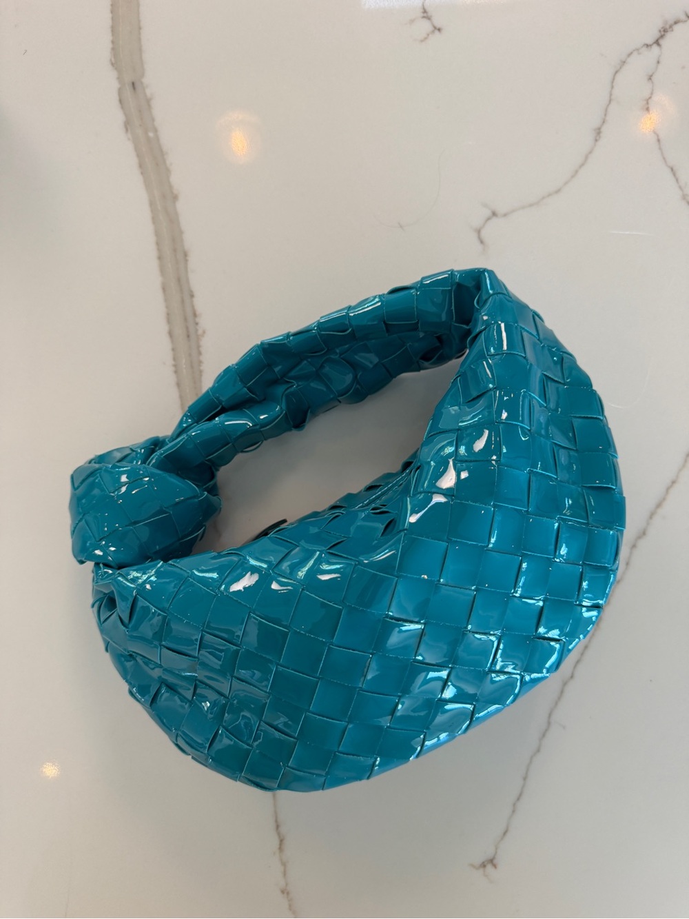 BOTTEGA VENETA Patent leather Nappa Intrecciato Mini Jodie Blaster hobo